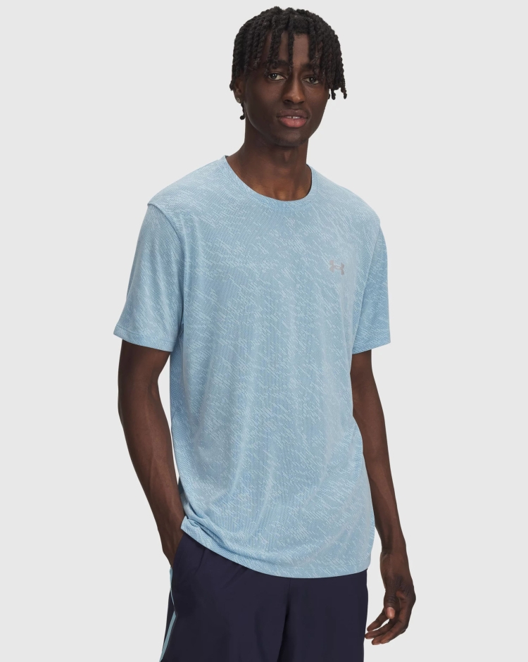 Maglia a maniche corte UA Launch Camo Blu Uomo