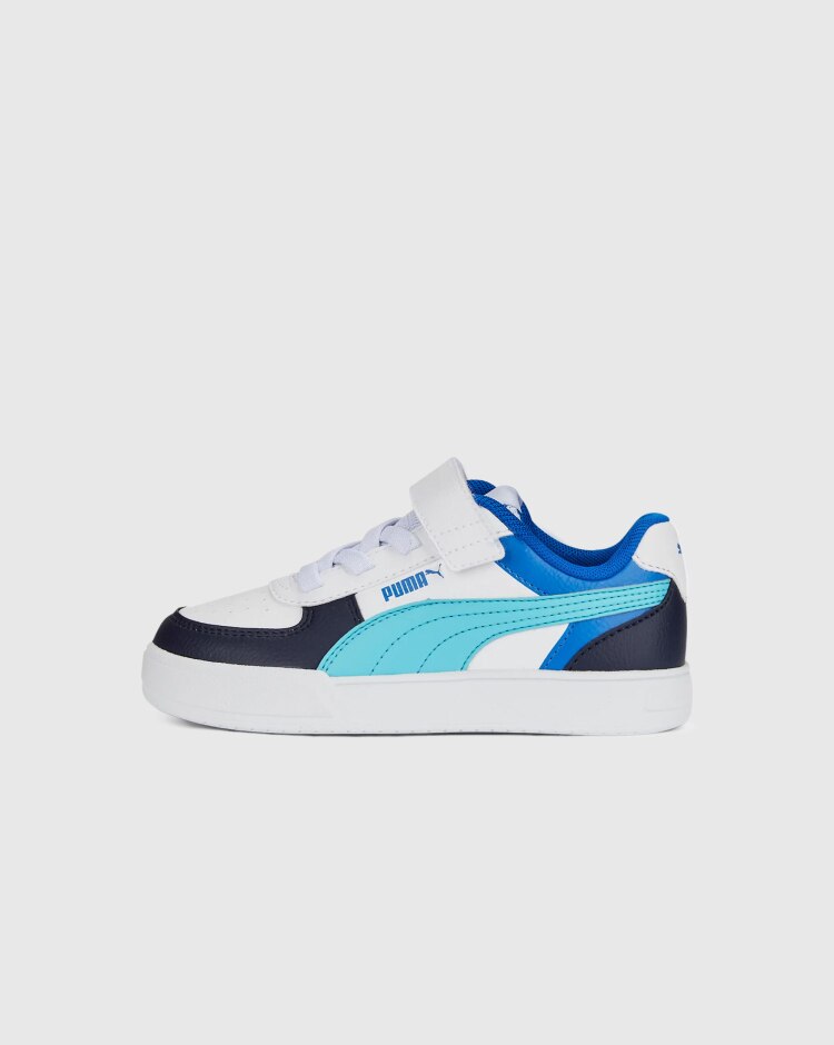 Puma Caven Block Bianco Blu Bambino