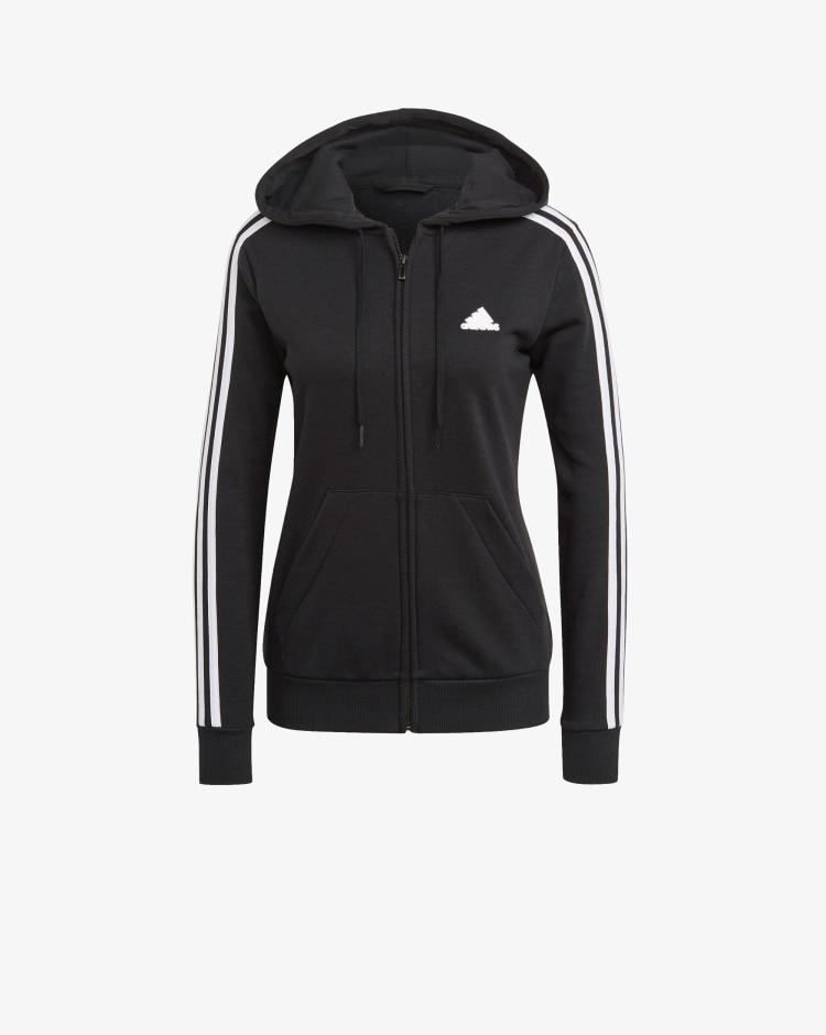 Adidas Felpa Essentials French Terry 3-Stripes Full|Zip Donna