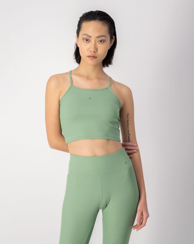 Champion Canotta In Tessuto Ad Asciugatura Rapida Verde Donna