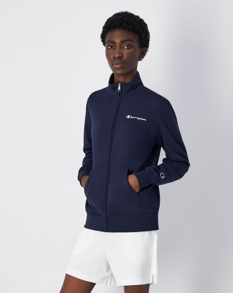 Felpa Full Zip Icons Blu Donna