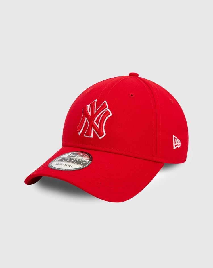 9FORTY New York Yankees Team Outline Rosso Unisex Adulto