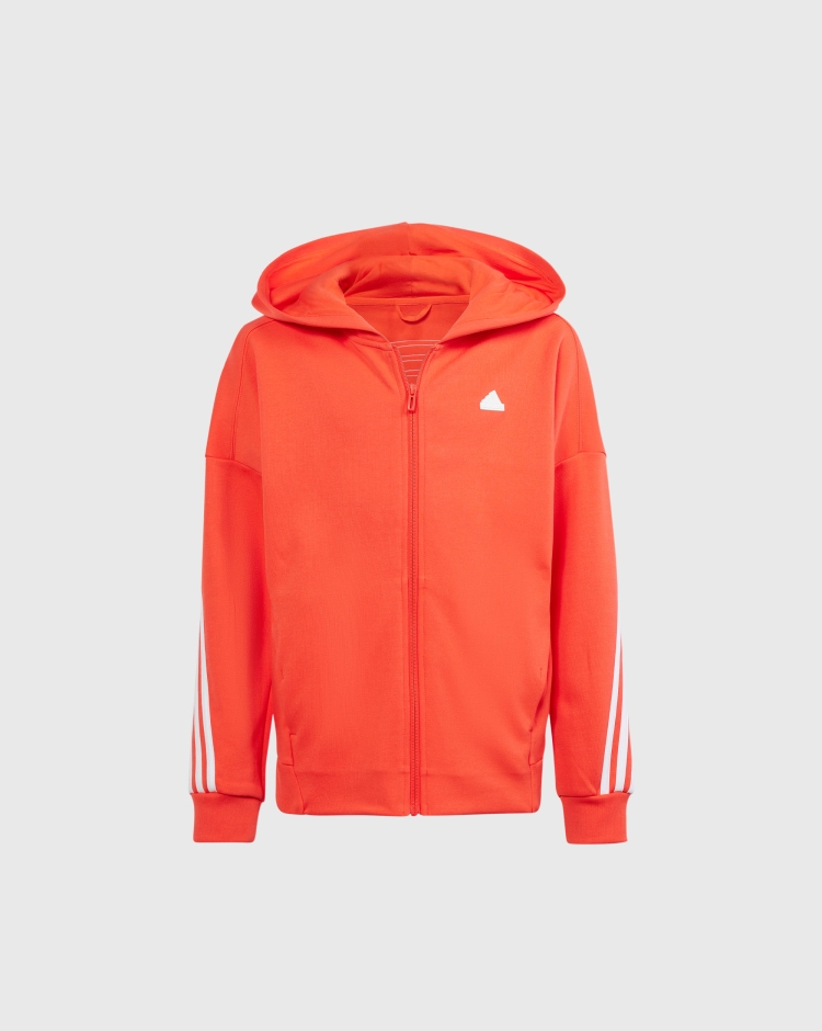 Adidas Giacca Future Icons 3-Stripes Full-Zip Hooded Rosso Bambino