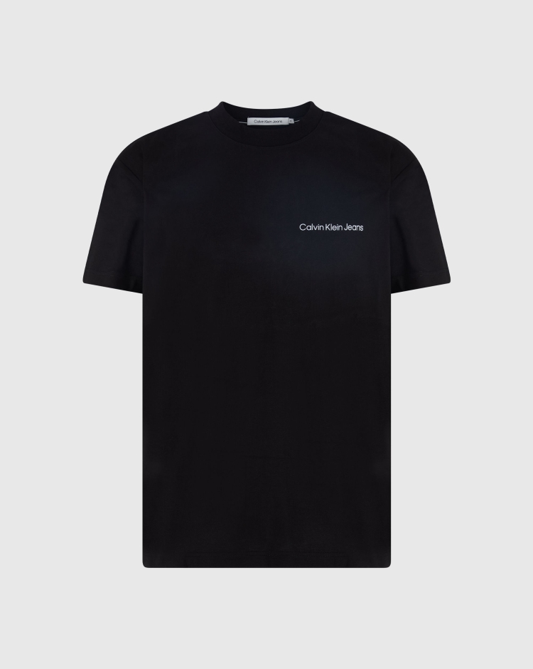 Calvin Klein T-Shirt Con Logo In Cotone Sul Petto Nero Uomo