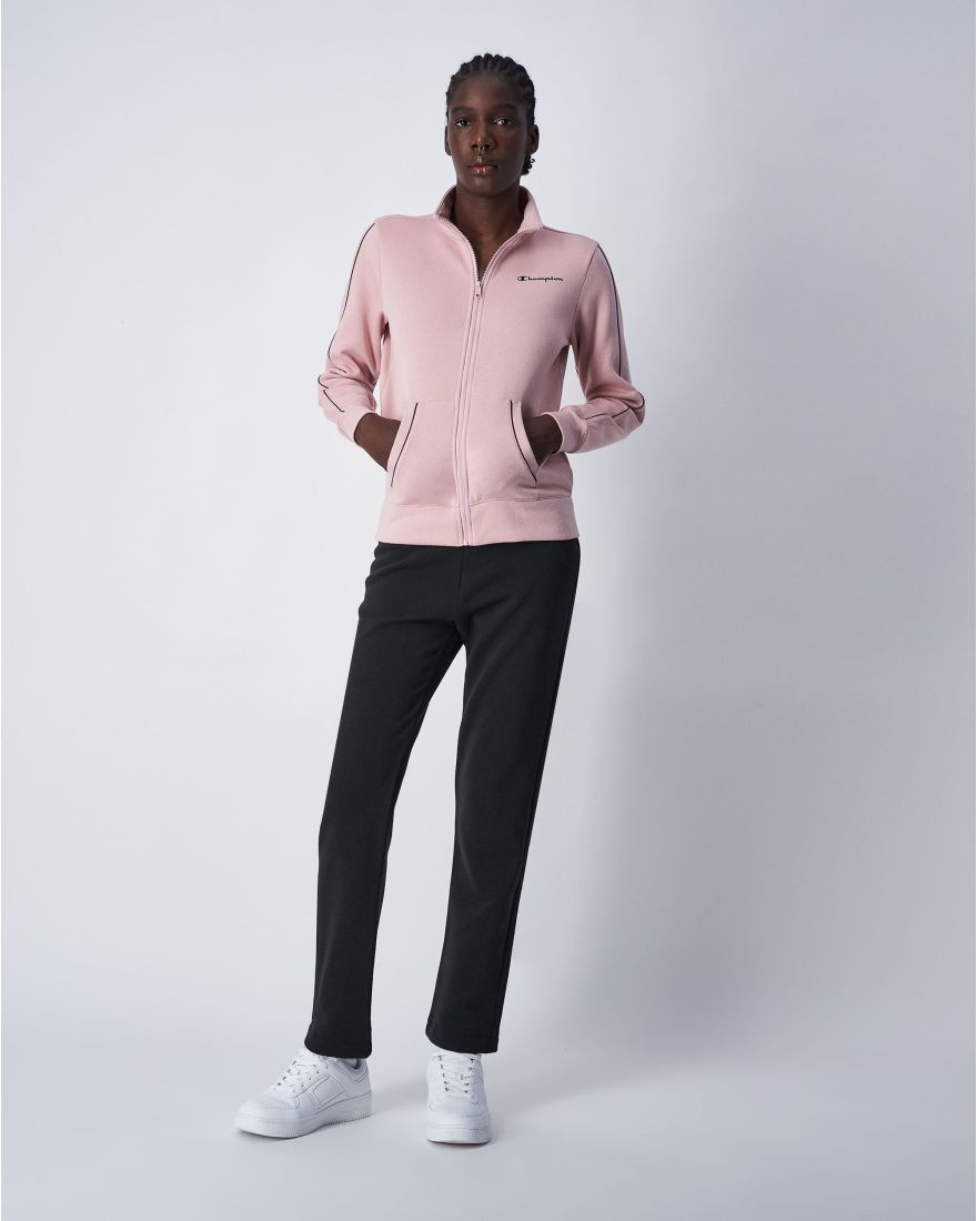 Champion Tuta in Fleece Misto Cotone Mini Logo Rosa Donna