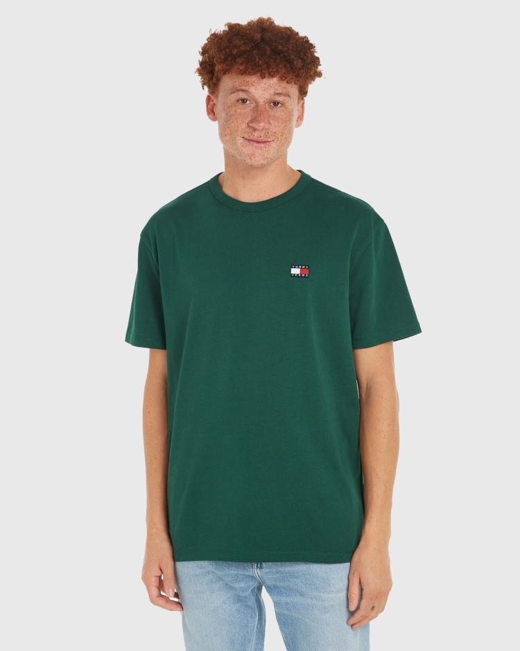Tommy Hilfiger T-Shirt con Badge Regular Fit Verde Uomo