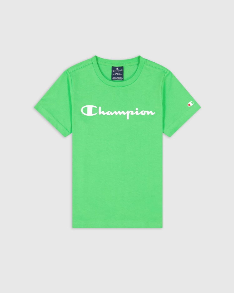 Champion T-shirt Con Logo Champion Verde Bambino