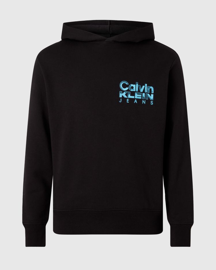 Calvin Klein Felpa con Cappuccio Bold Color Nero Uomo