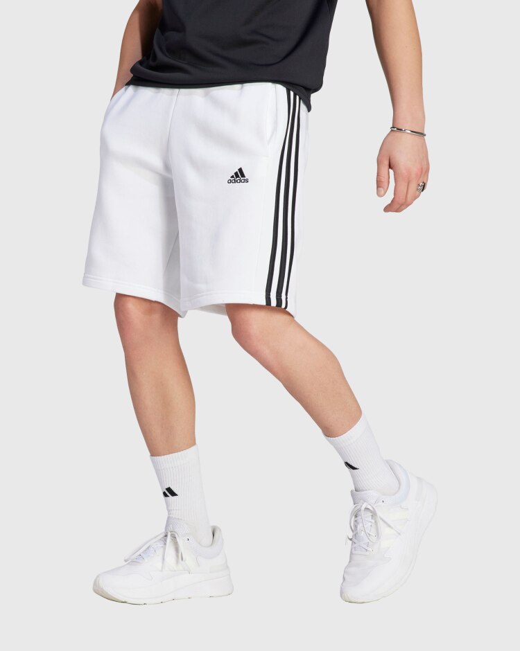 Adidas Short Essentials Fleece 3-Stripes Bianco Uomo