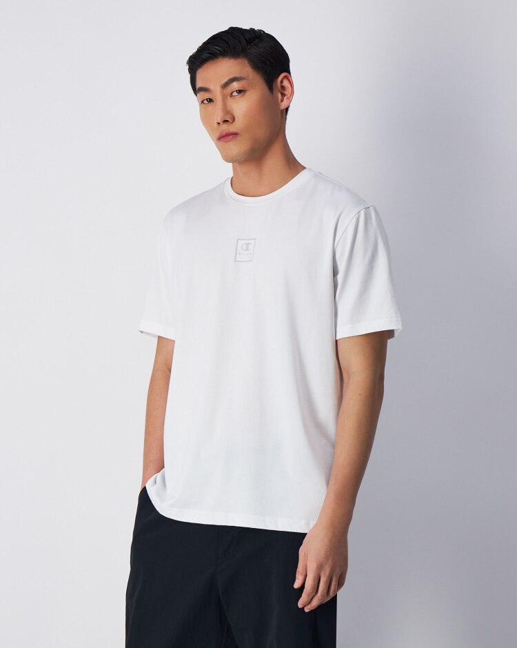 Champion T-Shirt Girocollo Bianco Uomo