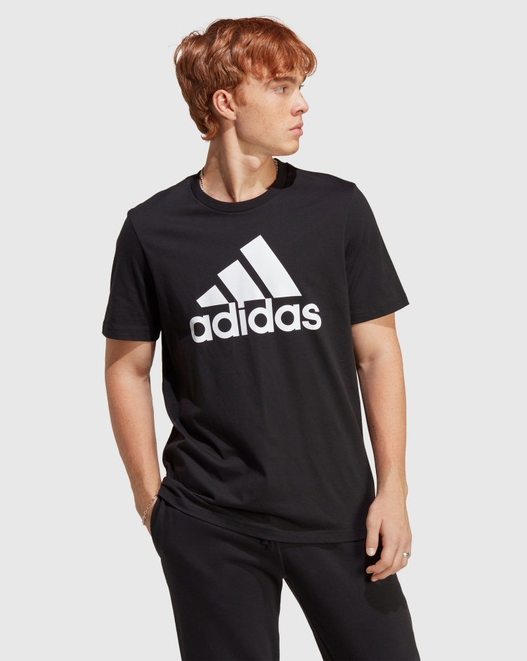 Adidas T-shirt Essentials Single Jersey Big Logo Nero Uomo