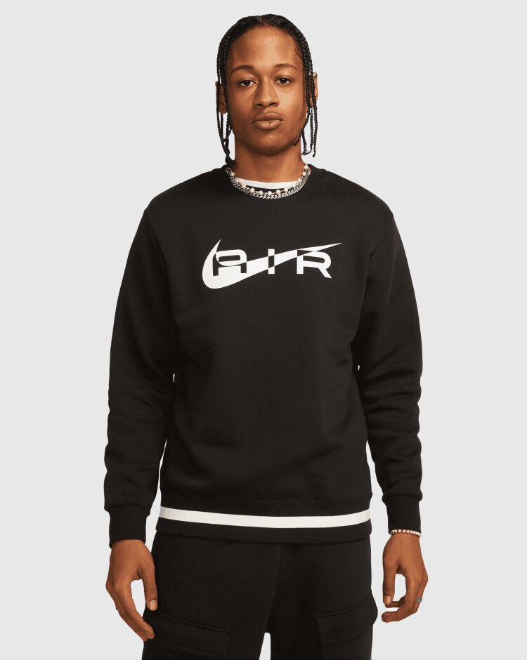 Nike Air Felpa Girocollo BB Fleece Nero Uomo