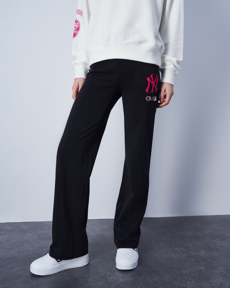 Champion x MLB Panta Jazz Lycra Di Cotone New York Yankees Nero Donna