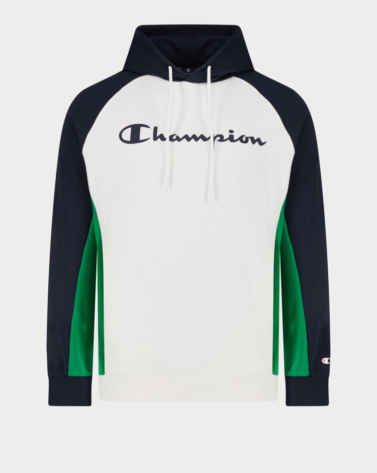 Champion Felpa Con Cappuccio E Logo Esteso In Stile Baseball Bianco Uomo