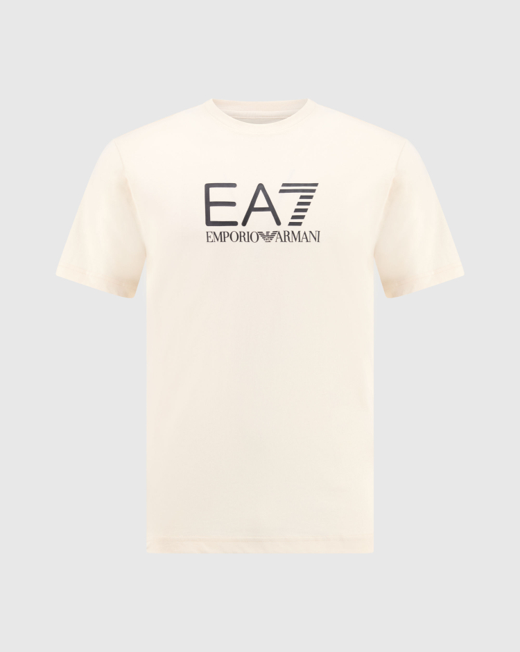 T-Shirt Girocollo Con Logo al Centro Bianco Uomo