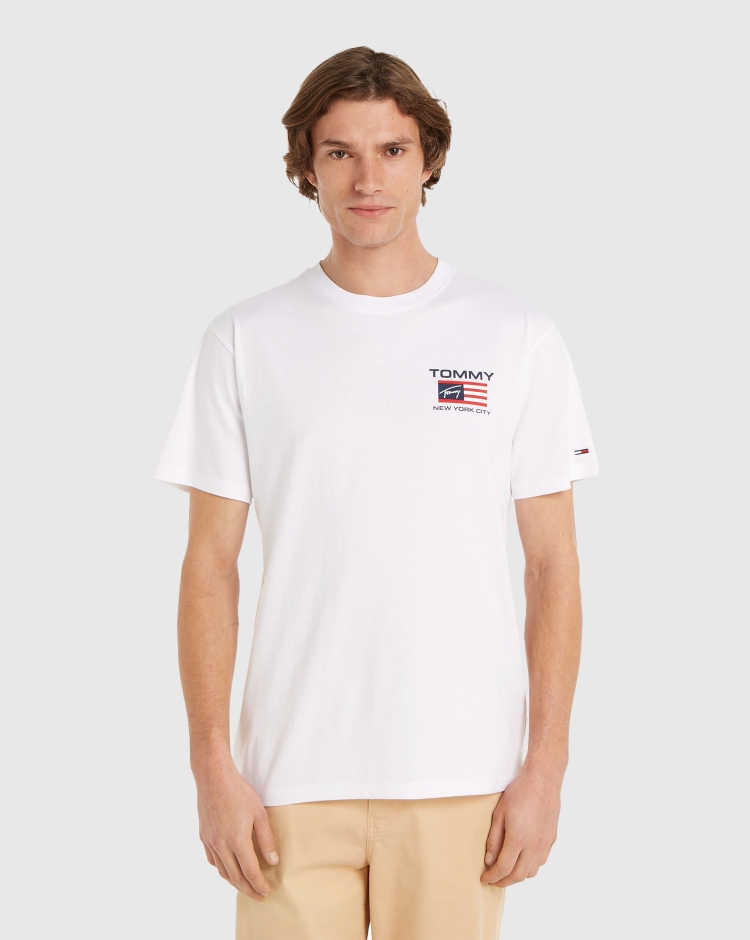 Tommy Hilfiger T-Shirt Classic Athletic Flag Bianco Uomo