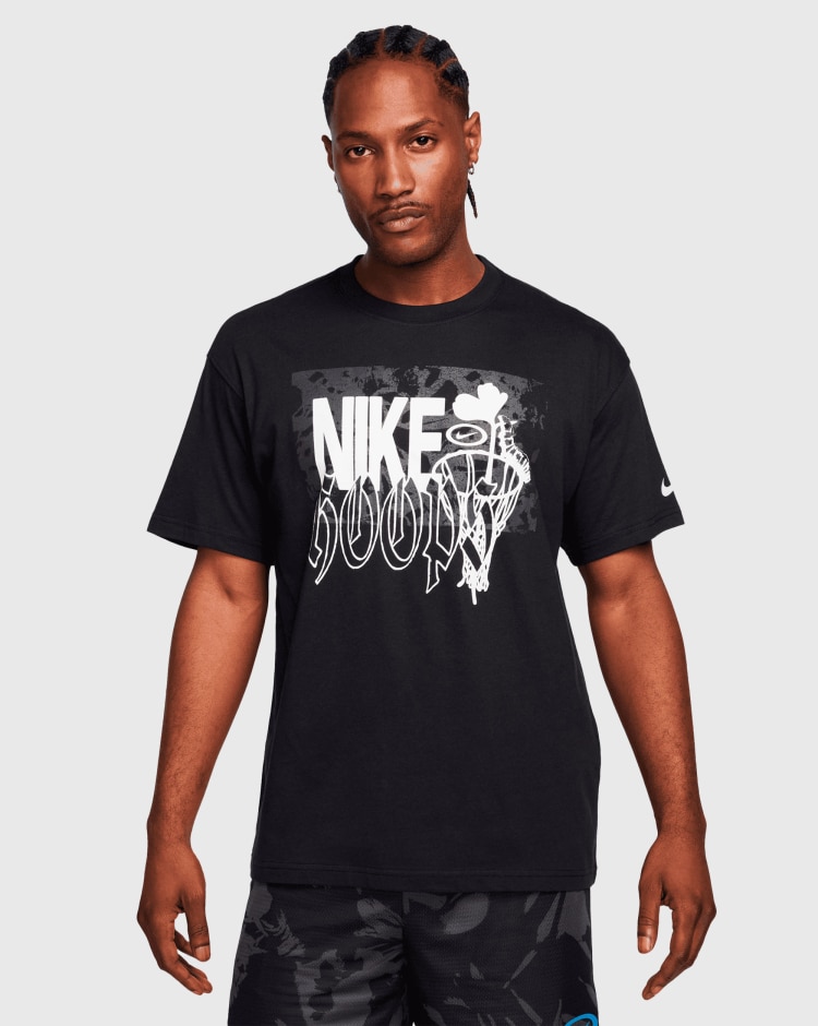 Nike T-shirt da basket Max90 Nero Uomo