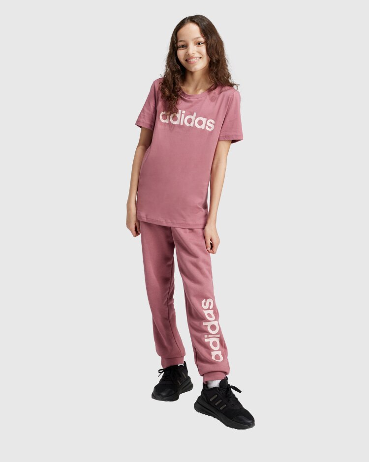 Pantaloni Essentials Linear Logo Rosa Bambina