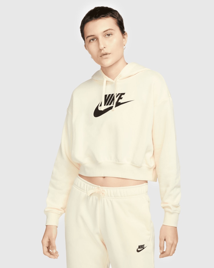 Nike Felpa Sportswear Club Fleece Bianco Donna