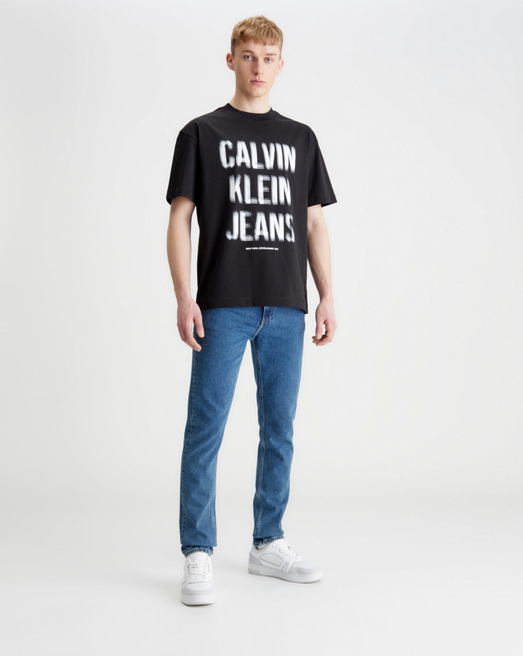Calvin Klein T-Shirt Illusion Logo Nero Uomo