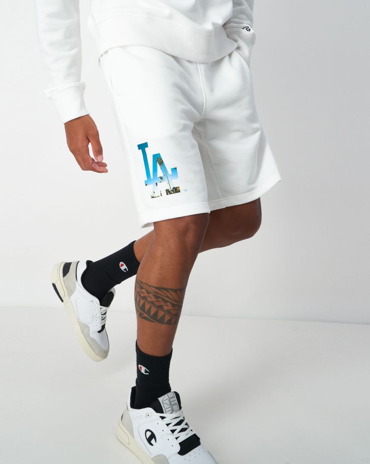 Champion Shorts Con Interno Felpato Pesante MLB Bianco Uomo