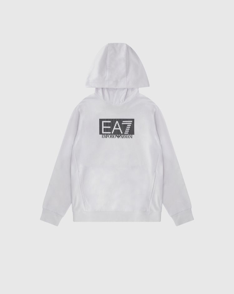 Emporio Armani EA7 Felpa Con Cappuccio Train Visibility Bianco Bambino