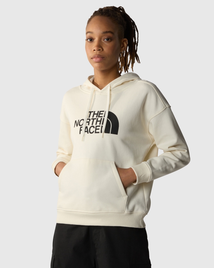 The North Face Felpa Con Cappuccio Drew Peak Big Logo Bianco Donna