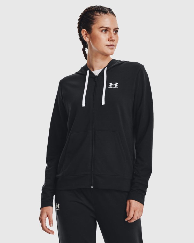 Under Armour Felpa con cappuccio UA Rival Terry Full-Zip Nero Donna