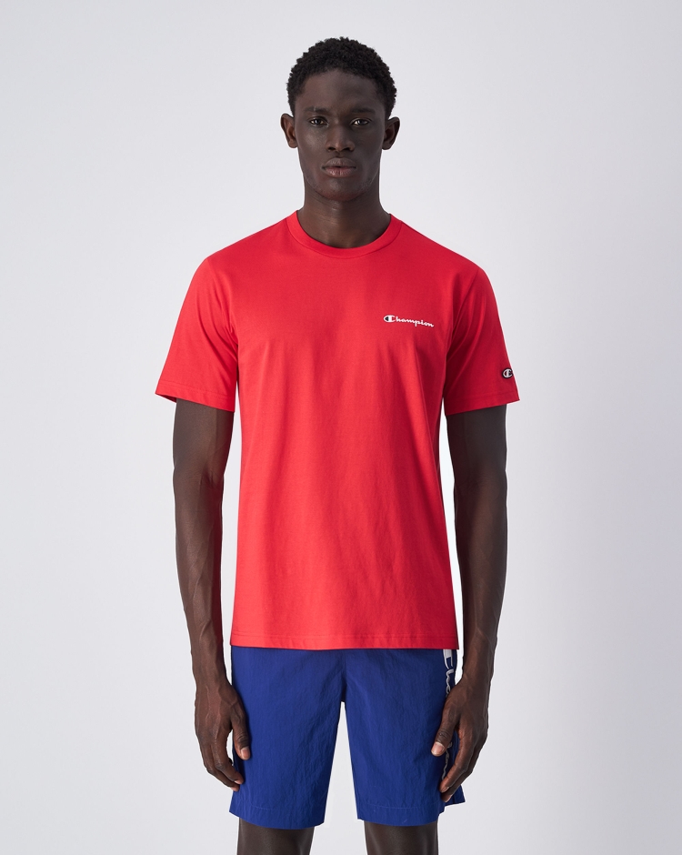 Champion T-Shirt Girocollo Icons Mini Logo Rosso Uomo