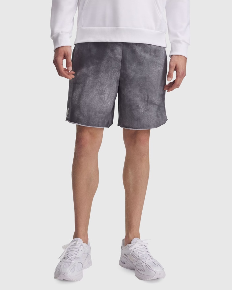 Shorts UA Rival Terry Printed 8 pollici Grigio Uomo
