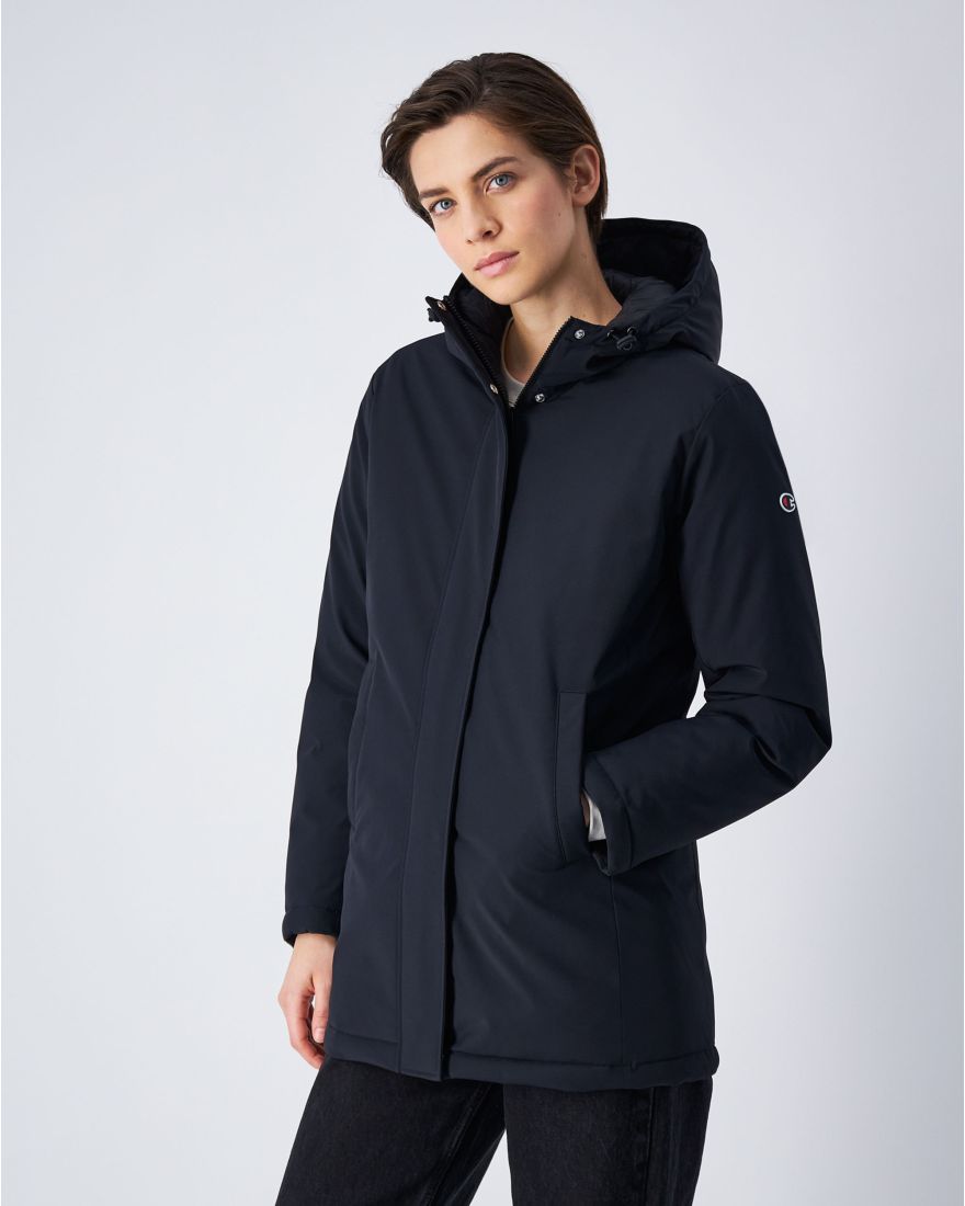 Champion Giacca Outdoor Con Cappuccio Polyfilled Nero Donna Nero