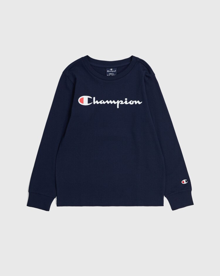 Champion Maglietta A Maniche Lunghe Blu Bambino