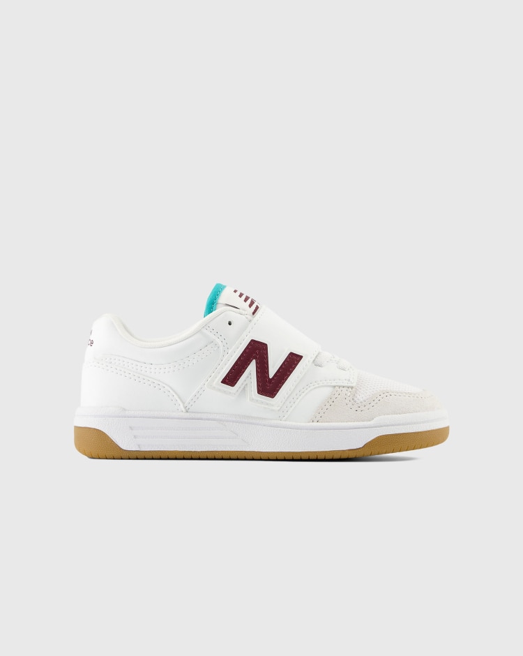 New Balance 480 Court Bianco Bordeaux Bambino