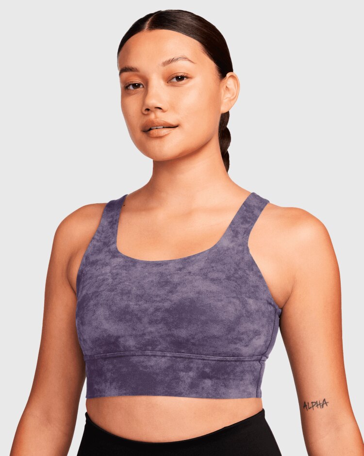 Nike Alate Ellipse Bra Tie-Dye Imbottito a Sostegno Medio Viola Donna