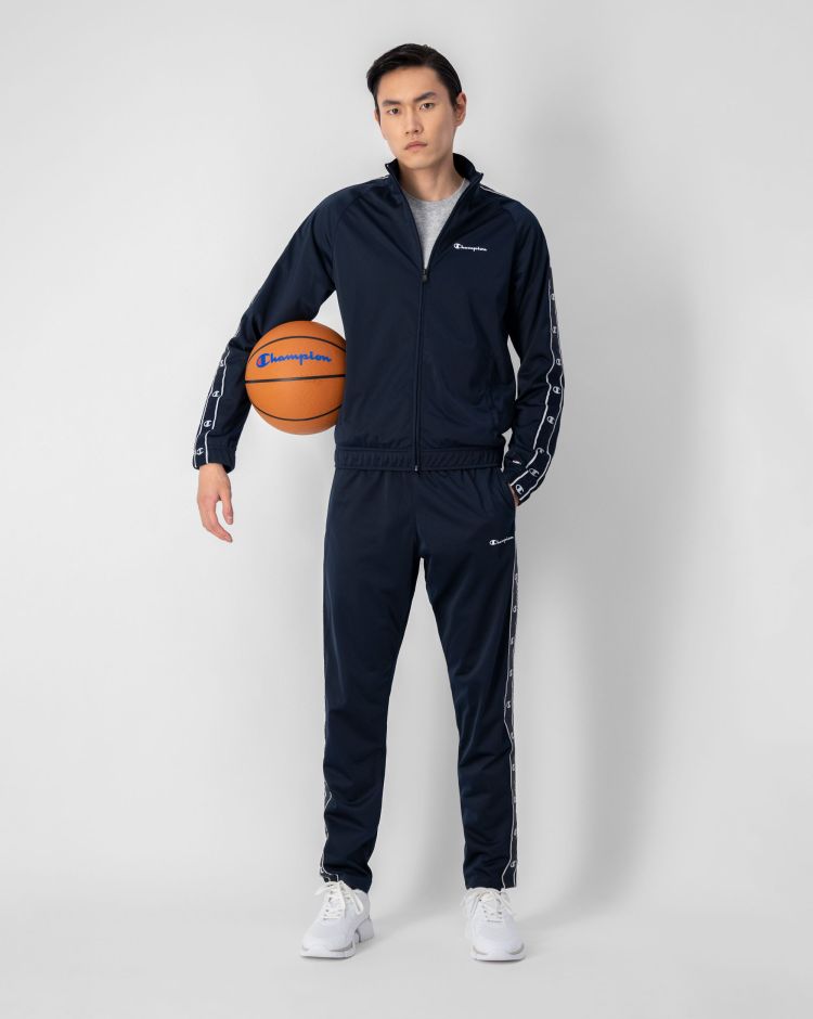 Champion Tuta Full Zip Con Inserti Tape Blu Uomo