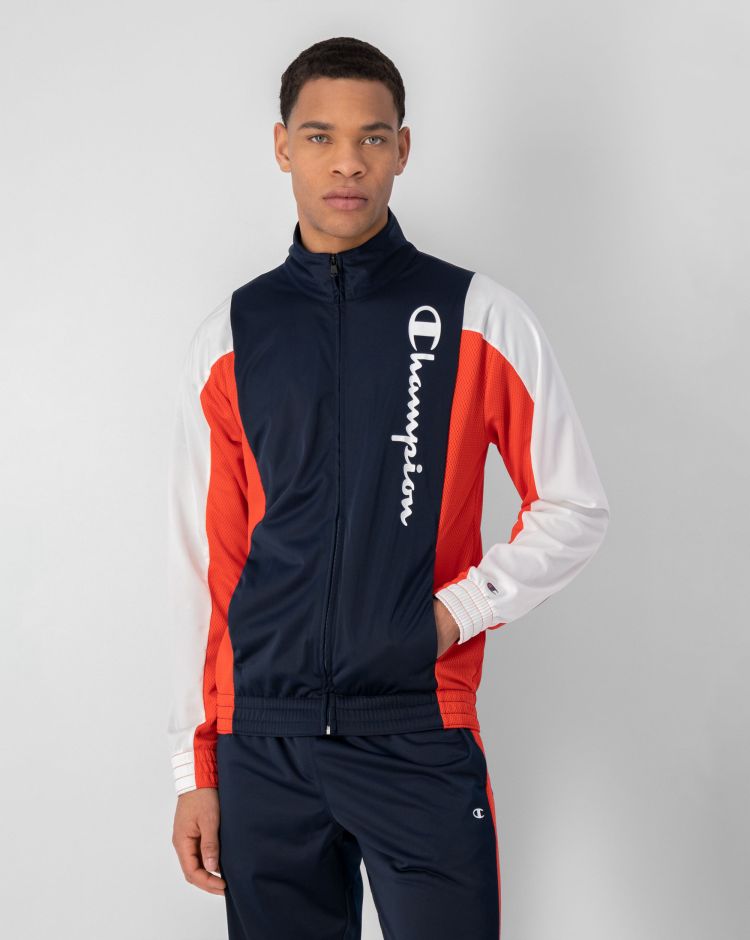 Champion Tuta Full Zip Color Block Blu Uomo