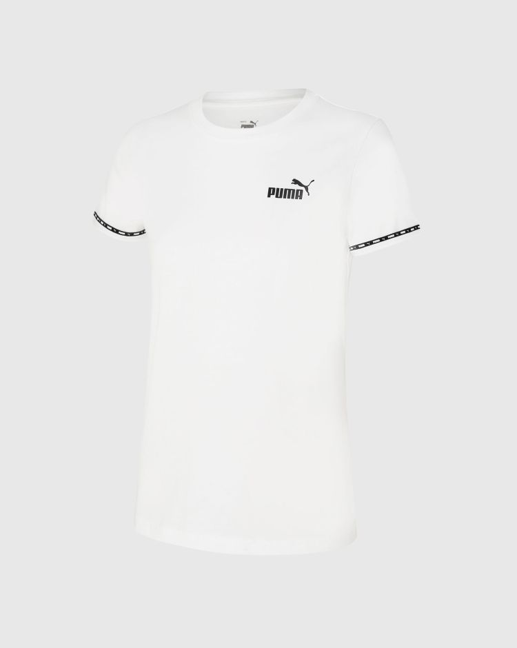 Puma T-Shirt Power Tape Bianco Donna