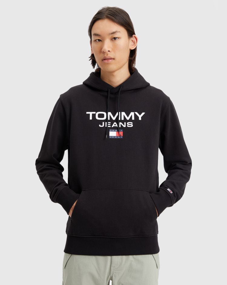 Tommy Hilfiger Felpa Con Cappuccio Reg Entry Nero Uomo