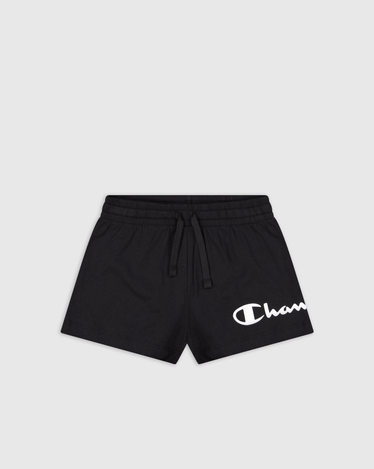 Champion Shorts Logo Esteso Nero Bambina