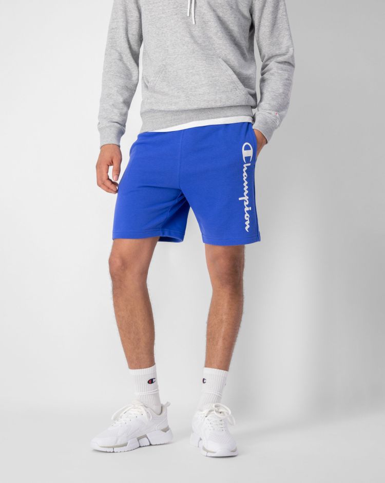 Champion Shorts In Powerblend Leggero Con C Logo Blu Uomo