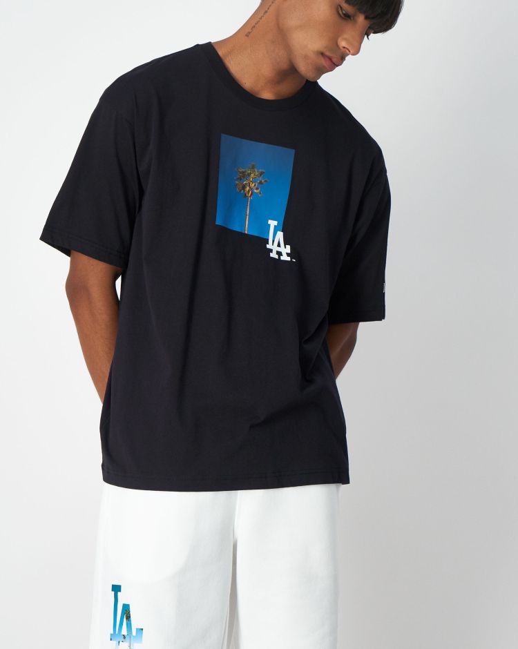 Champion T-Shirt In Cotone Foto MLB Nero Uomo