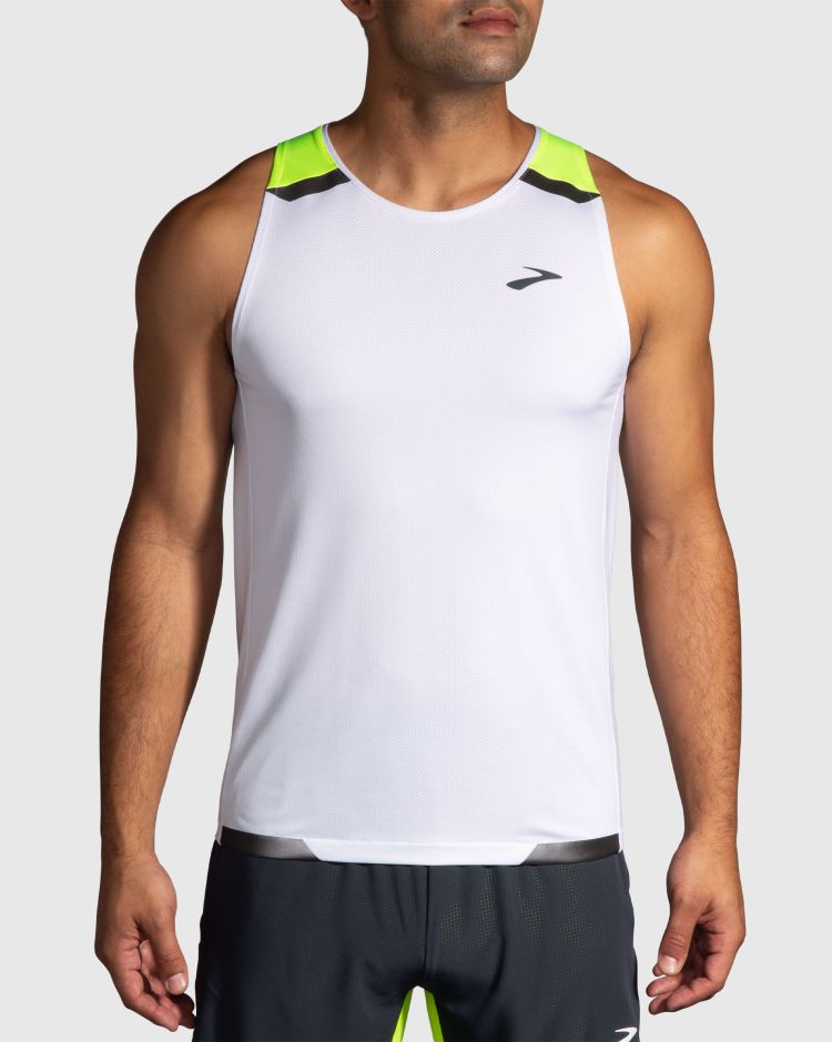 Brooks Run Visible Tank Bianco Uomo