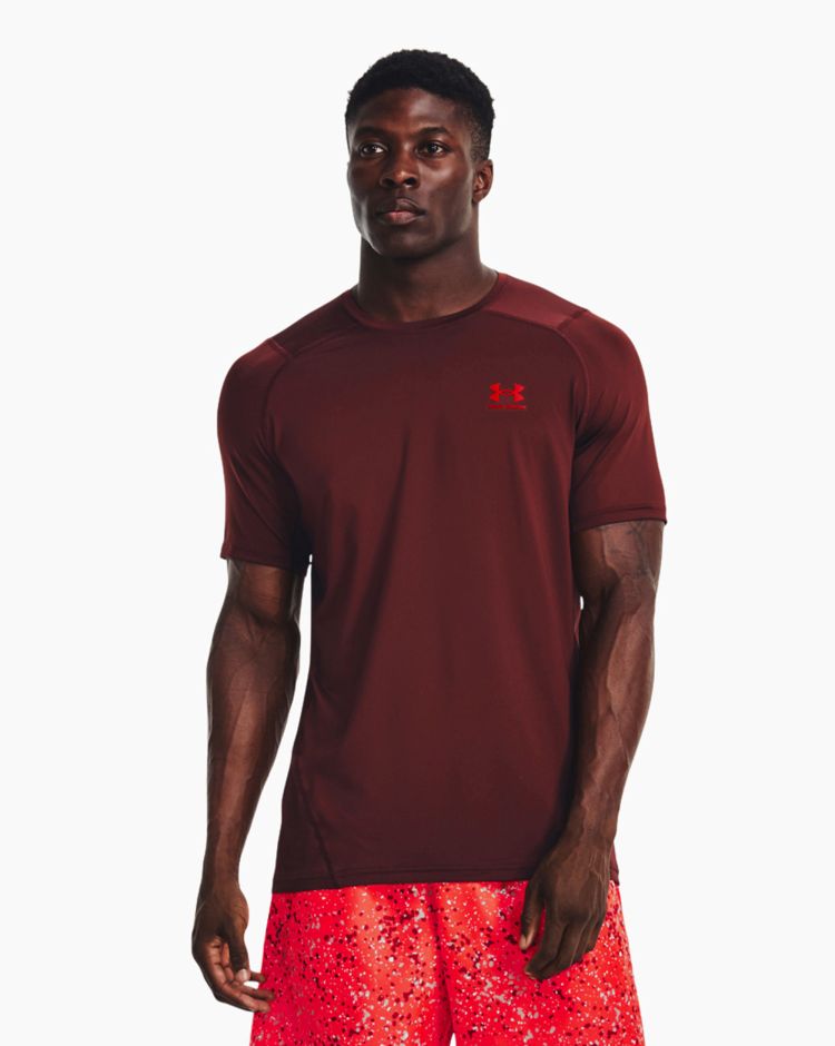 Under Armour T-Shirt Hg Armour Fitted Rosso Uomo