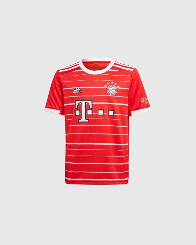 Adidas Bayern Monaco Home T-Shirt 2022/2023 Rosso Bambino