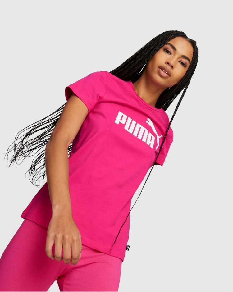 Puma T-shirt con logo Essentials Rosa Donna