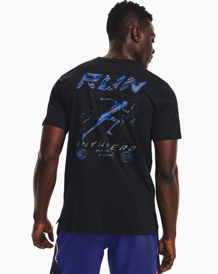 Under Armour T-Shirt Run Anywhere V2 Nero Uomo