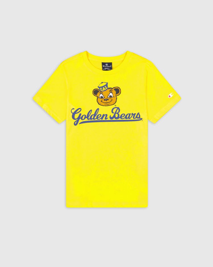 Champion T-shirt In Cotone Con Logo College Giallo Bambino