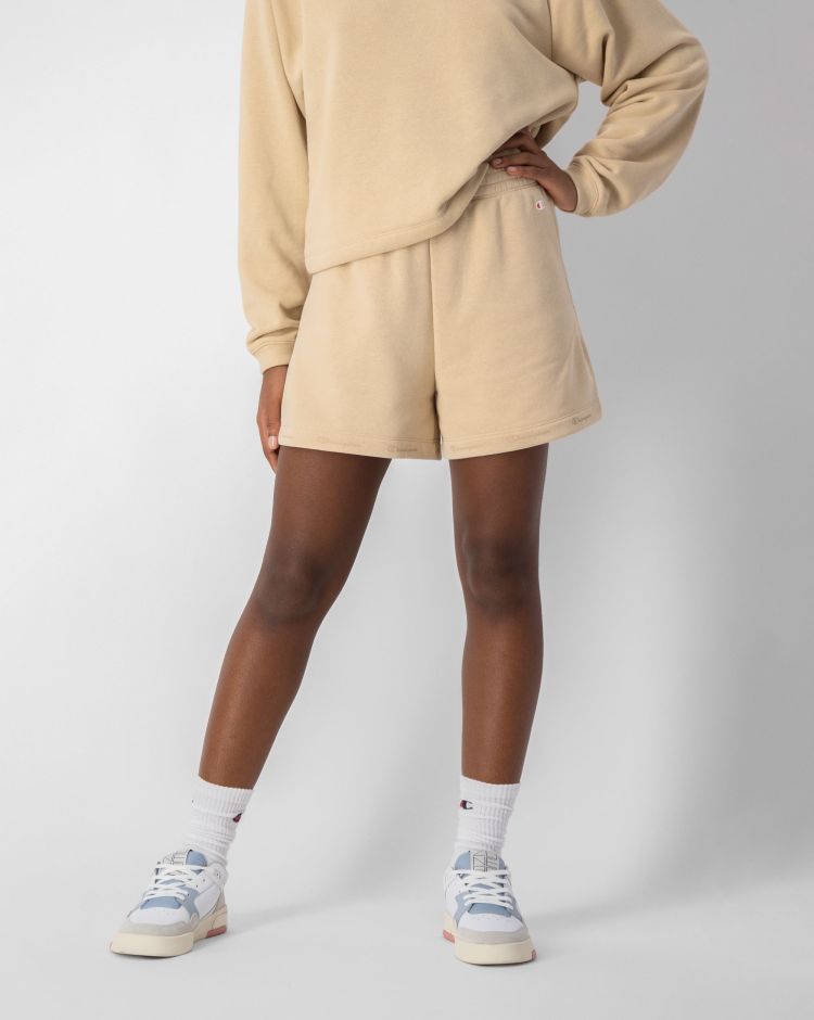 Champion Shorts A Vita Alta In Felpa Leggera Marrone Donna