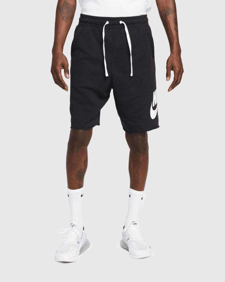 Nike Shorts in French Terry Nero Uomo