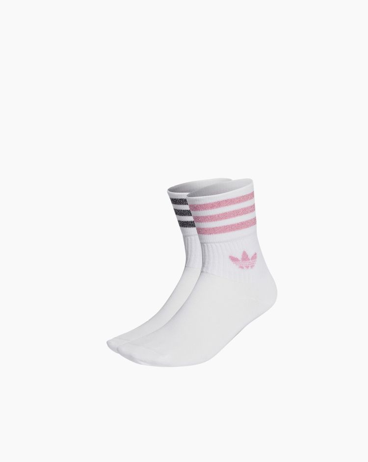 Adidas Calze Mid-Cut Glitter (2 paia) Bianco Unisex